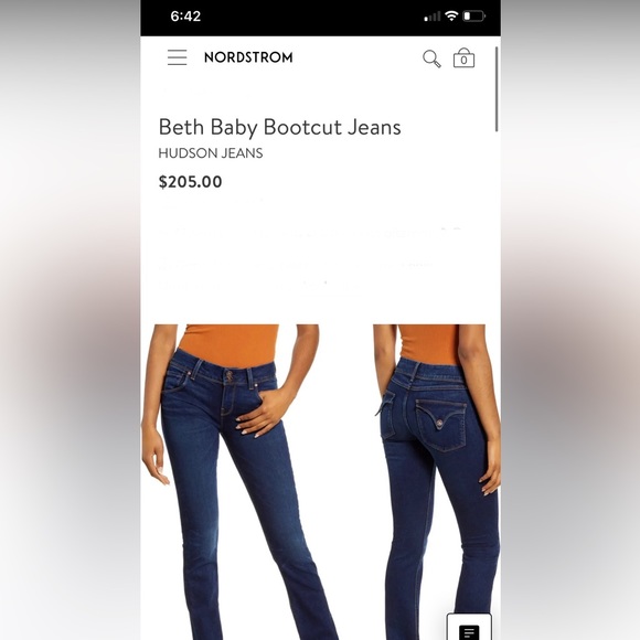 $205 Hudson Beth Baby Boot cut jeans size 25 dark wash blue - Picture 11 of 11